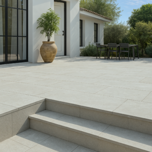 Olive Mist is a striking limestone that showcases a rich blend of olive green and soft grey tones